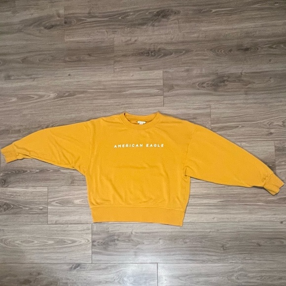 American Eagle Outfitters Mustard Crewneck Sweater - Picture 1 of 9